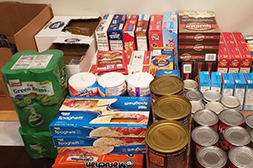 Can and boxed food on a table